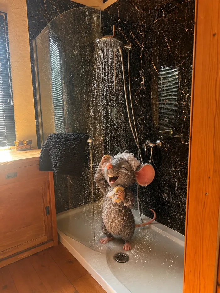 Muis in de douche